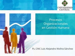 Procesos
Organizacionales
en Gestión Humana
Ps. CMC Luis Alejandro Molina Sánchez
 