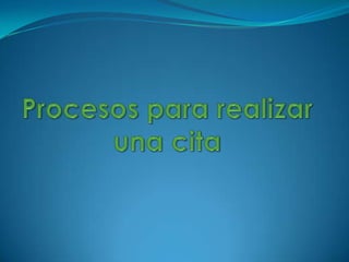 Procesos para realizar una cita 