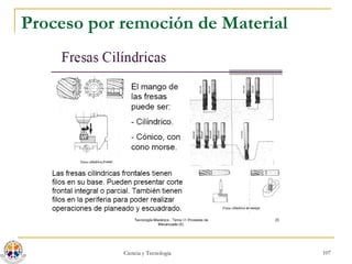 Proceso por remoción de Material 