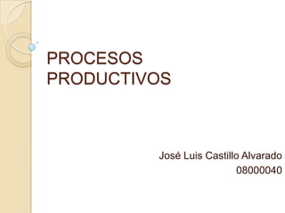 PROCESOS
PRODUCTIVOS



         José Luis Castillo Alvarado
                          08000040
 