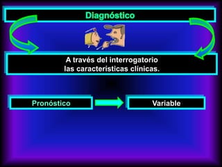 A través del interrogatorio
las características clínicas.
Pronóstico Variable
 