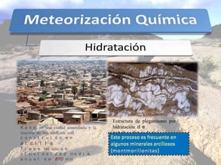 Estructura de plegamiento por
K a n o es una ciudad amurallada y la   hidratación d e
mayoría de sus edificios está           a n h i d r i t a
c o n s t r u i d o e n
a r c i l l a
T i e n e tan sólo u n
p l u v i o s i d a d me d i a
a n u a l d e 870 m m .
 