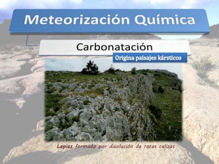 Lapiaz formado por disolución de rocas calizas
 