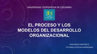 EL PROCESO Y LOS
MODELOS DEL DESARROLLO
ORGANIZACIONAL
UNIVERSIDAD COOPERATIVA DE COLOMBIA
JUAN CARLOS MARTINEZ B
TICS PARA LA GESTION EMPRESARIAL
 