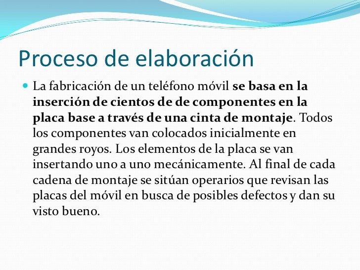 Proceso tecnológico de un celular