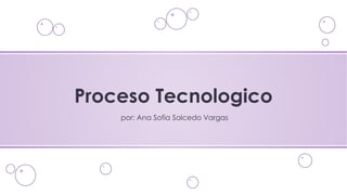 por: Ana Sofia Salcedo Vargas
Proceso Tecnologico
 