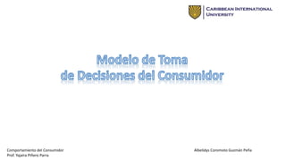 Comportamiento del Consumidor
Prof. Yajaira Piñero Parra
Albelidys Coromoto Guzmán Peña
 
