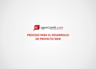 PROCESO PARA EL DESARROLLO
     DE PROYECTO WEB
 
