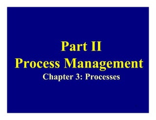 Part II
Process Management
   Chapter 3: Processes


                          1
 