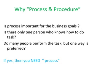 Difference between Process and Procedure | PPT