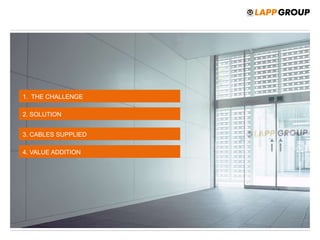 1. THE CHALLENGE
2. SOLUTION
3. CABLES SUPPLIED
4. VALUE ADDITION
 