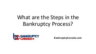 What are the Steps in the
Bankruptcy Process?
BankruptcyCanada.com
 