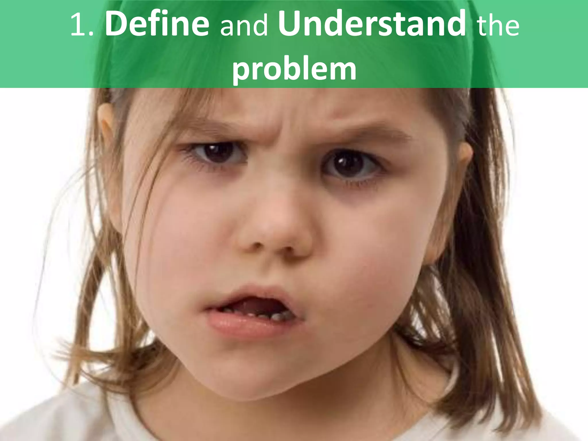 1. Define and Understand the
problem
 