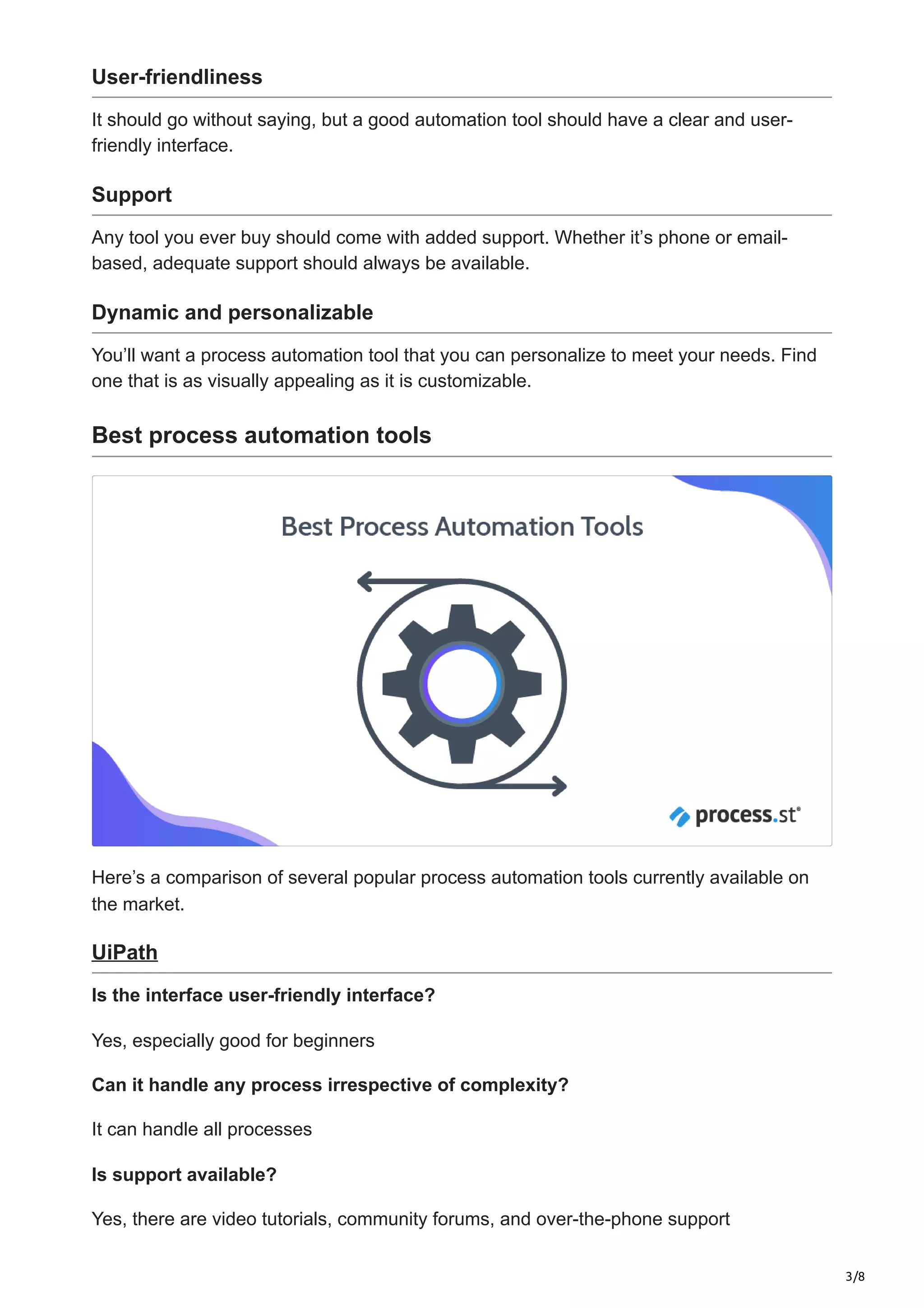 The Best Process Automation Tools for Small Businesses A Comparison | PDF