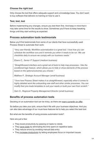 The Best Process Automation Tools for Small Businesses A Comparison | PDF