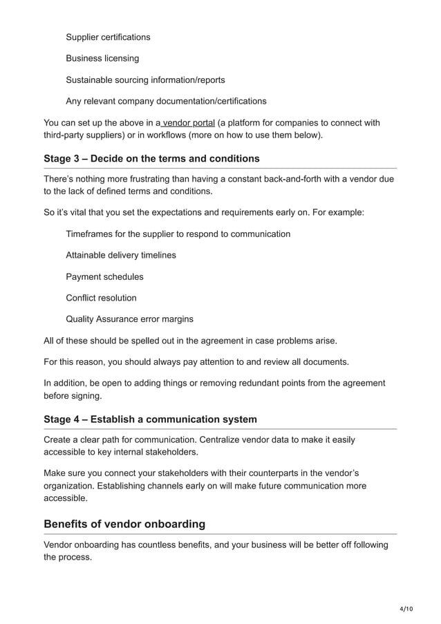 Vendor Onboarding The Ultimate Guide | PDF