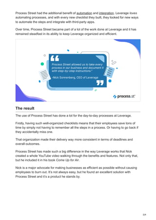 Process Street Helped Leverage Retain Knowledge amp Increase Efficiency ...