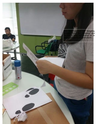 We also cut out the footprints
images from the template and
sticked it onto the ground as to
attract people to our game booth.
 