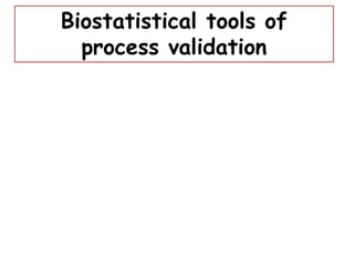Biostatistical tools of
process validation
 