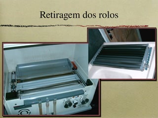 Retiragem dos rolos
 