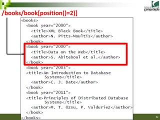 /books/book[position()=2)]




                             32
 