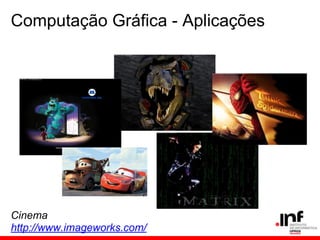 Computação Gráfica - Aplicações
Cinema
http://www.imageworks.com/
 