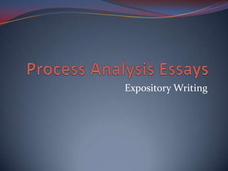 Process Analysis Essays Expository Writing 