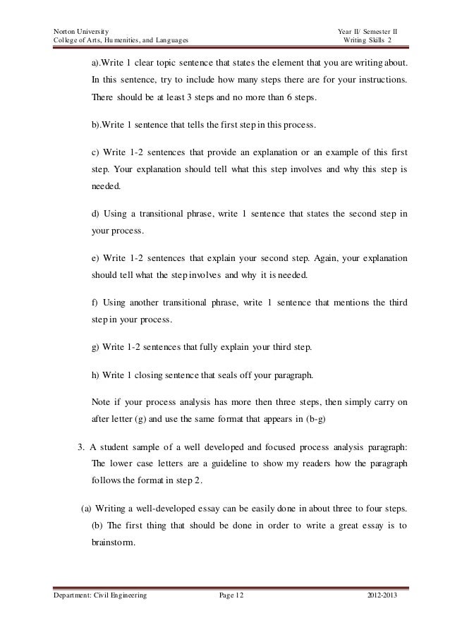 writing topics process analysis essay development