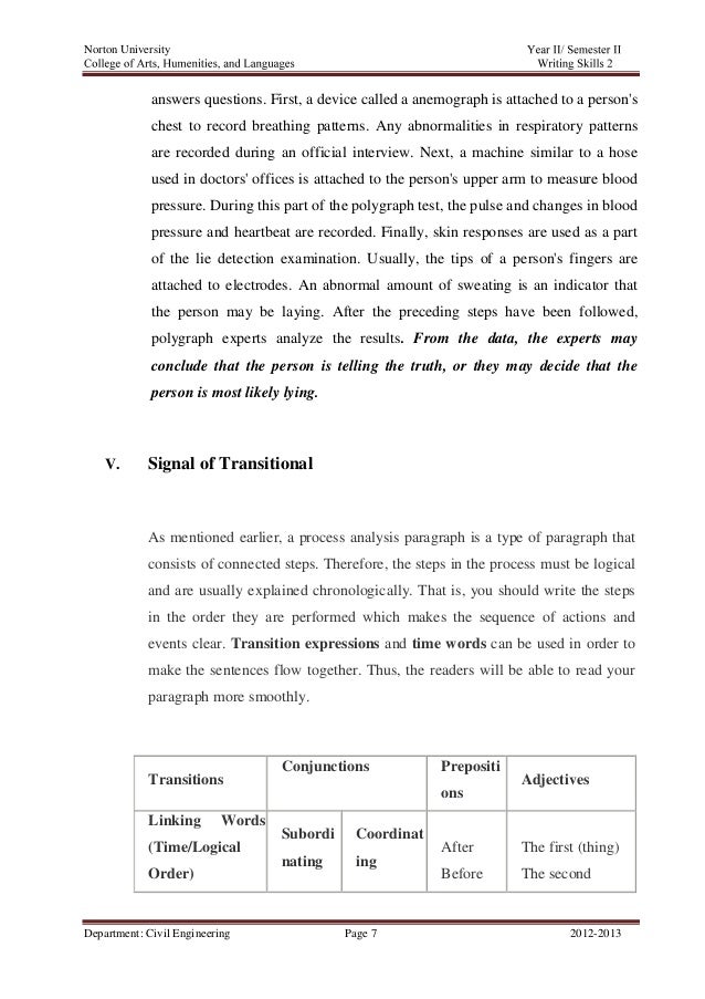 Process analysis paragraph