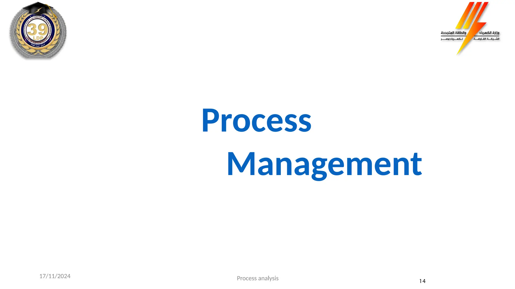 Process
Management
Process analysis 14
17/11/2024
 