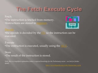 Process & Control Hardware plus fetch-execute cycle | PPTX