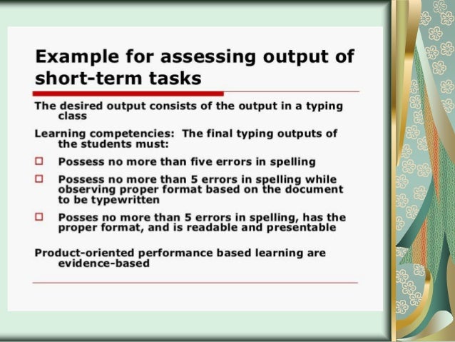 Process And Product Performane Based Assessment Process And Product Performane Based Assessment