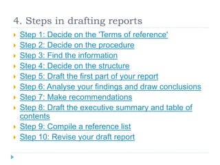 Process and structuring the report | PPTX