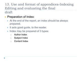 Process and structuring the report | PPTX