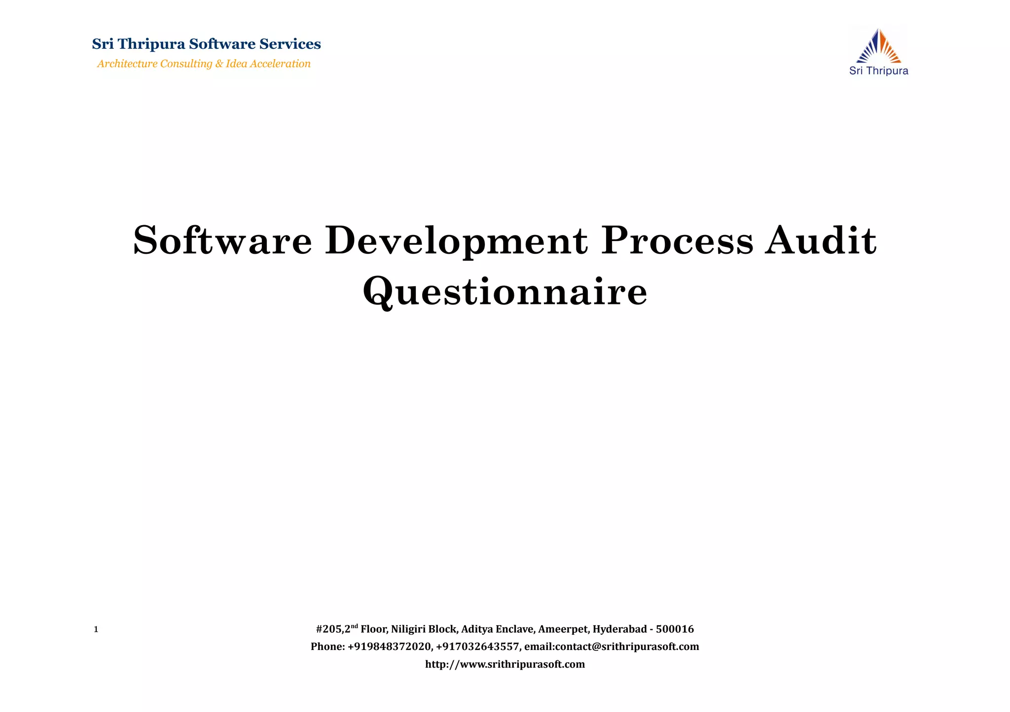 Process audit questionnaire | PDF | Databases | Computer Software and ...