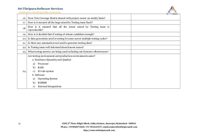 Process audit questionnaire