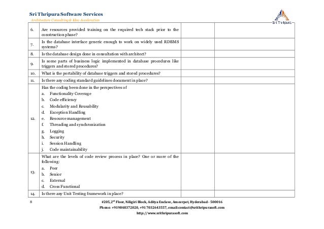 Process audit questionnaire