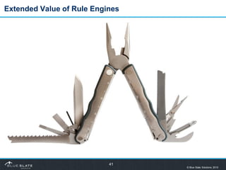 Extended Value of Rule Engines




                           41
                                 © Blue Slate Solutions 2...