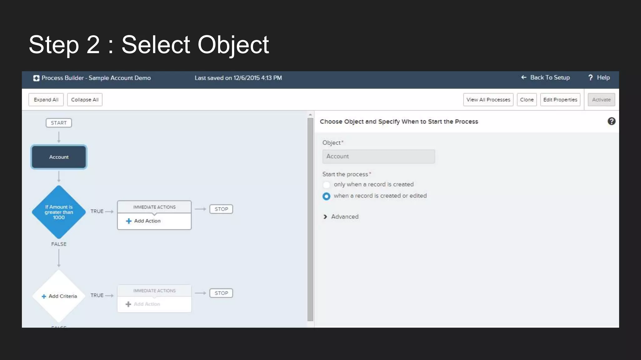 Step 2 : Select Object
 