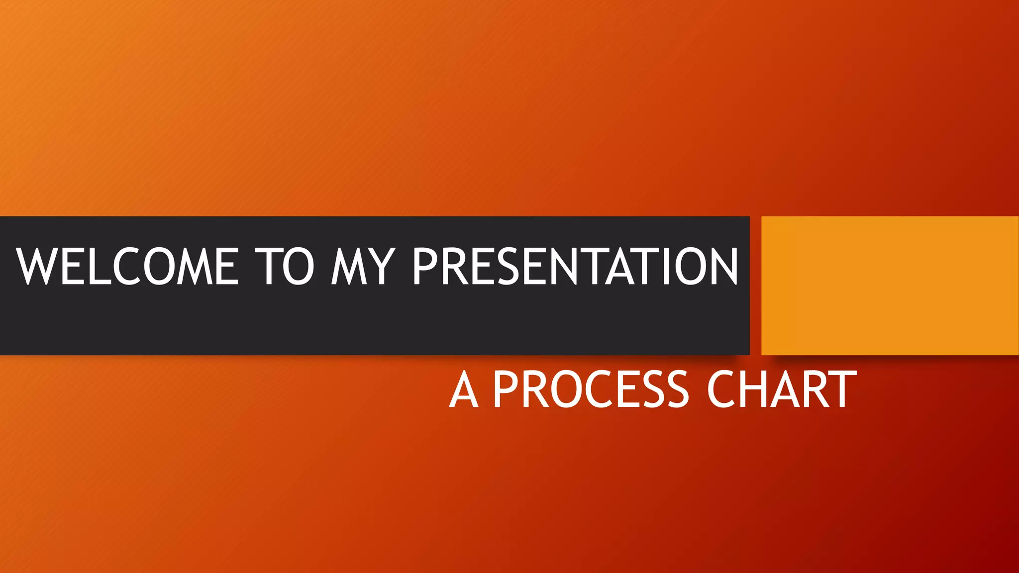 WELCOME TO MY PRESENTATION
A PROCESS CHART
 