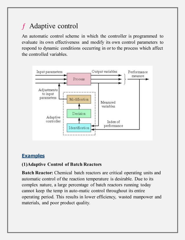 Process control examples and applications