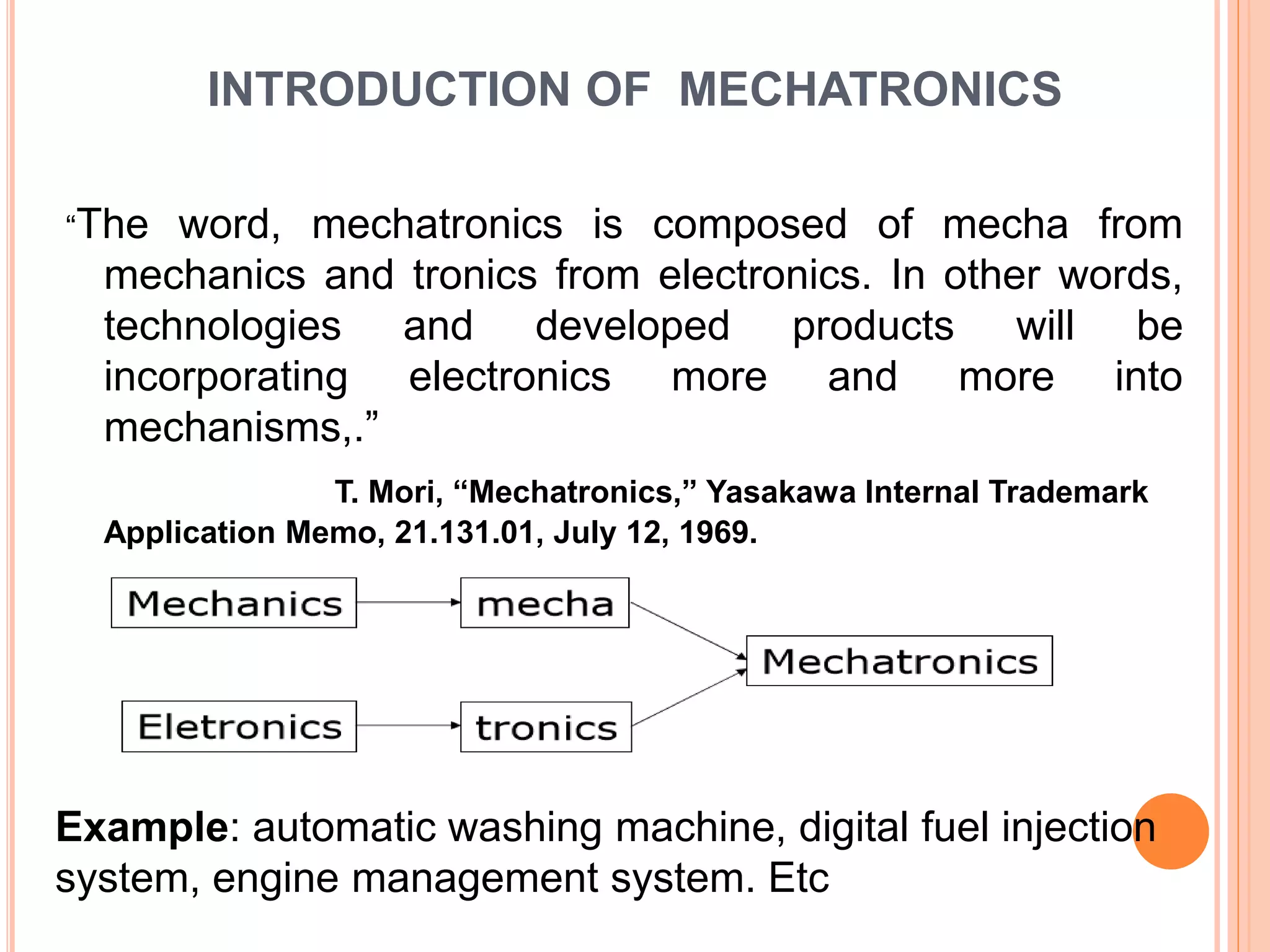 mechatronics ,Process control & automation | PPTX