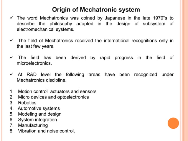 mechatronics ,Process control & automation | PPTX