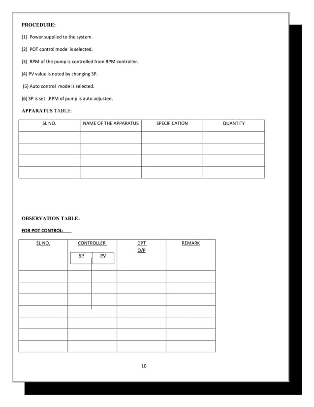 Process control lab manual PDF