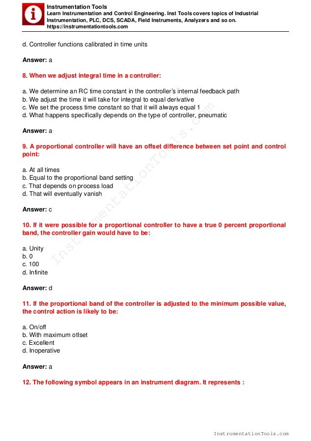 Process control MCQ