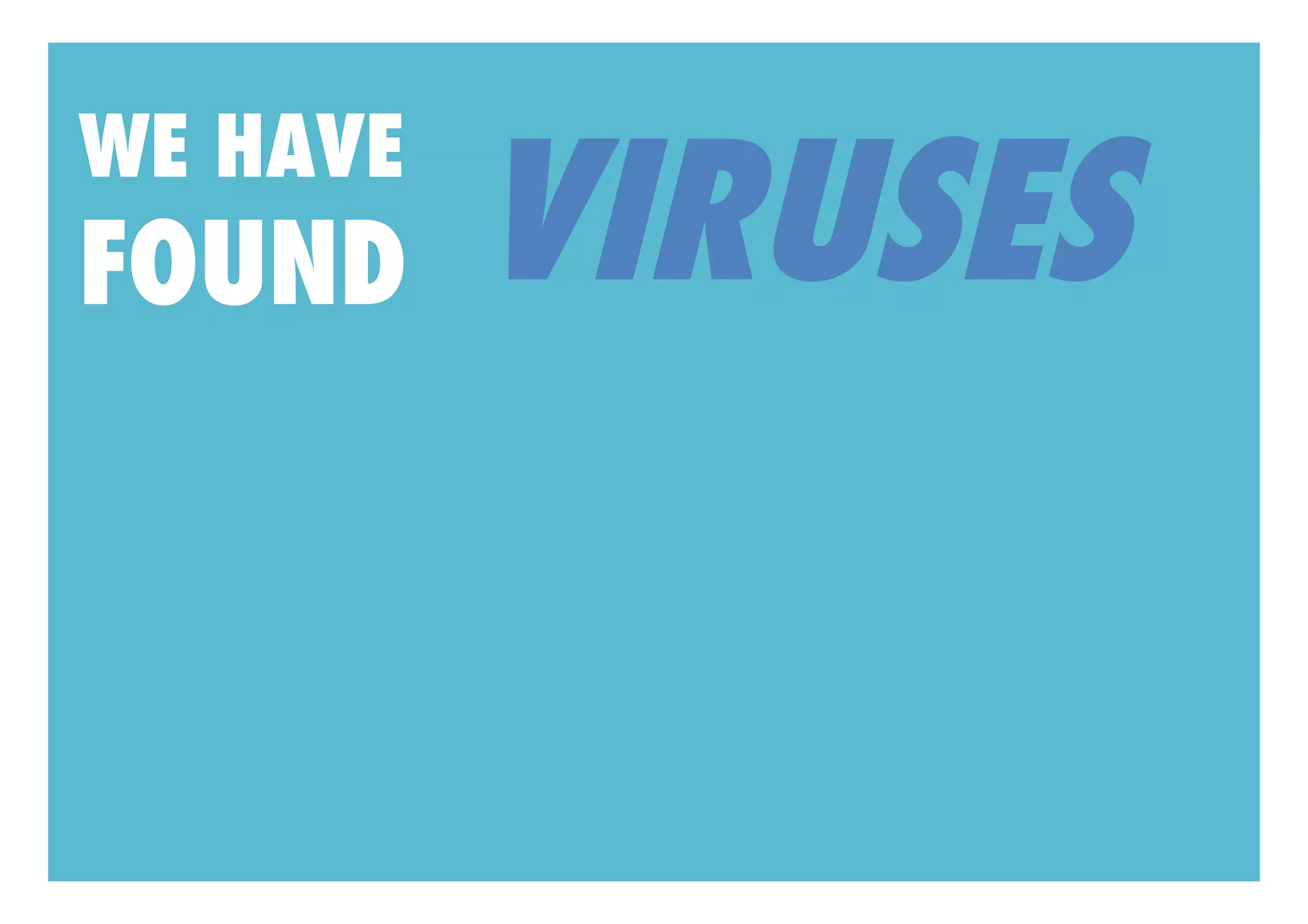 VIRUSES
WE HAVE
FOUND
 