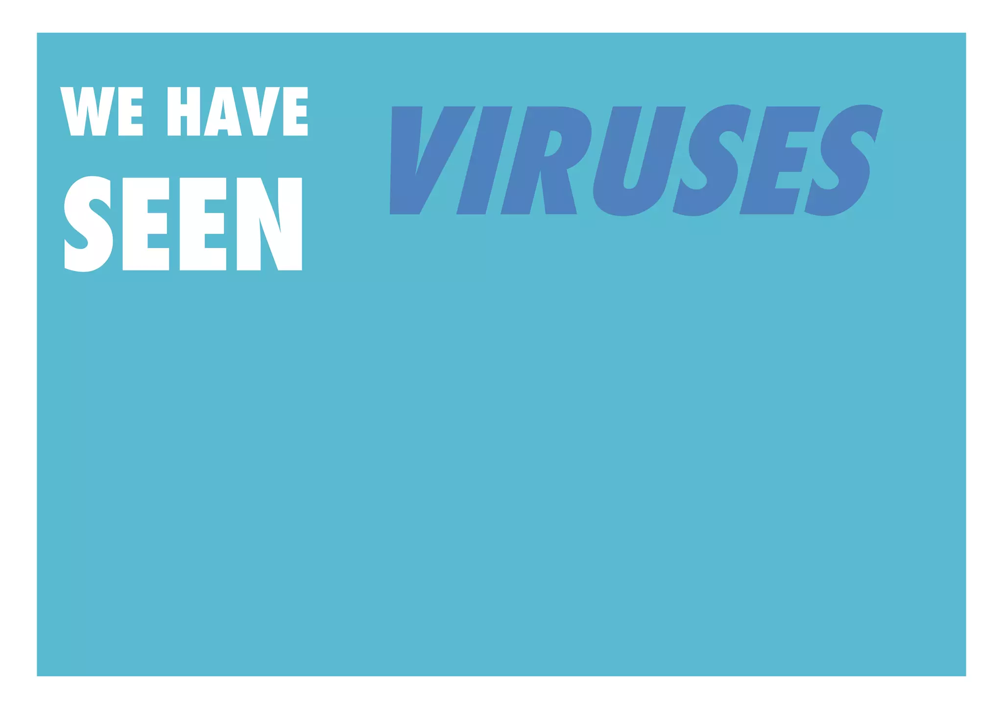 VIRUSES
WE HAVE

SEEN
 