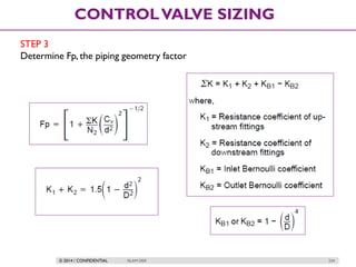 © 2014 / CONFIDENTIAL ISLAM DEIF 234
CONTROLVALVE SIZING
STEP 3
Determine Fp, the piping geometry factor
 
