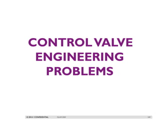 © 2014 / CONFIDENTIAL
CONTROLVALVE
ENGINEERING
PROBLEMS
ISLAM DEIF 249
 