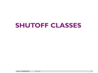 © 2014 / CONFIDENTIAL
SHUTOFF CLASSES
ISLAM DEIF 95
 